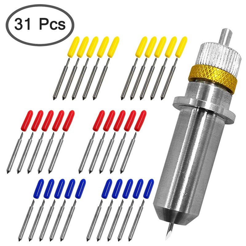 AFUNTA 30 pcs (30/45/60 Degree) AFUNTA Blade Vinyl Cutter Plotter Cutting Blades for Roland & Most Domestic and Imported Plotter with Blade Holder Base - Image 2